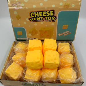 Juguete Antiestrés de Queso Cuadrado de Simulación, Bloque Blandito de Queso Falso, de Rebote Lento, para Descompresión, Ideal para Ventilar Emociones y Bromas, Lindo y Divertido - Product Image 1