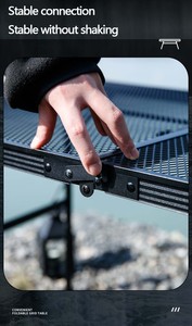 Hot Bán Tùy Chỉnh Thiết Kế Đồ Nội Thất Ngoài Trời Kim Loại Khung Nhôm Xách Tay Lưới Hàng Đầu Cắm Trại Đi Bộ Đường Dài Dã Ngoại Ăn Uống Gấp Bảng - Product Image 5