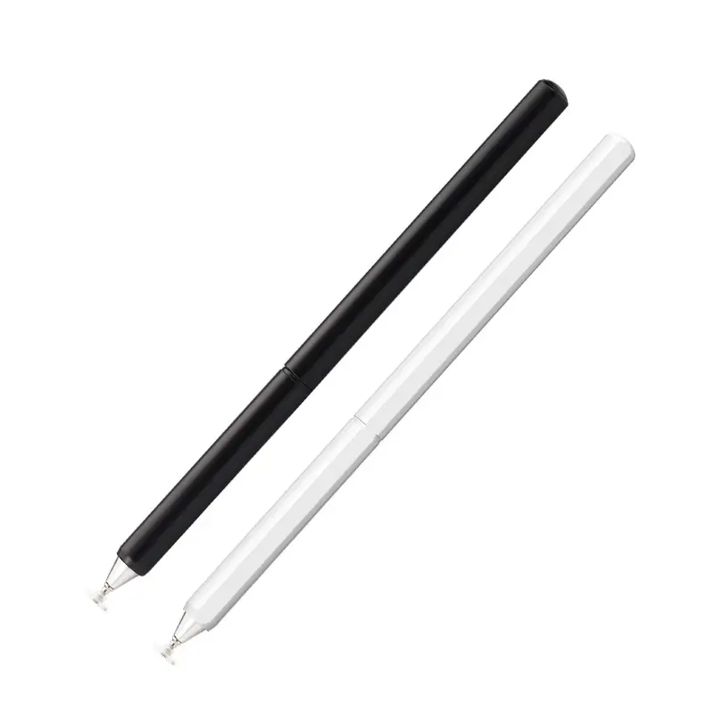 Yeni stil dokunmatik ekran metal stylus şık kalem disk ucu fiber ucu dokunmatik kalem döner teleskopik depolama laptop iphone için ipad