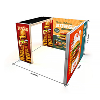 Stand d'exposition SEG avec éclairage rétroéclairé, 10x10, portable, en aluminium durable, impression personnalisée, exposition, salon professionnel, publicité