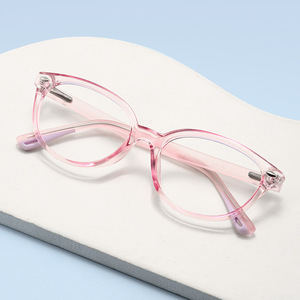 Comoda luce blu anit occhiali ottici per bambini gaming computer cerniera a molla TR90 piccolo ovale viola <span class=keywords><strong>cornice</strong></span> trasparente ragazza - Product Image 2