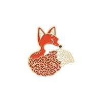 Badge en métal émaillé personnalisé avec motif d'animal de la forêt, mignon, pour sac, vêtement, ou comme broche, idéal pour les cadeaux de la Réservation Naturelle