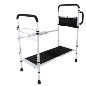 <b>Adjustable</b> Step <b>Stool</b> With Handrails And Footrest For Elderly And Pregnant Women Home Use 91cm Height Safety Support - Product Image 2