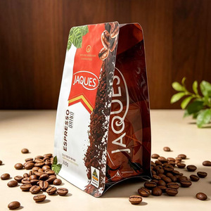 Bolsa de fondo plano con logotipo personalizado, con cierre hermético, para envasar café de 250g, con válvula unidireccional - Product Image 3