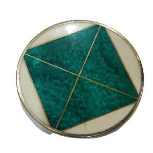 Usine directe nouveau fabriqué à la main en laiton incrustation or bordure résine caboteur ensemble cuisine Table décor sous-verres tapis maison mariage - Product Image 1