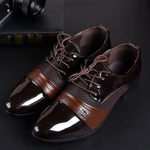 First Layer High-Grade Glossy Mesh Retro <b>Shoes</b> Autumn Business Casual <b>Round</b> <b>Toe</b> British Formal Oxford Thick Sole Men's - Product Image 5