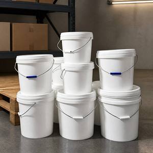 Cubo de plástico redondo de PE PP resistente a la intemperie, cubo de plástico multiusos para envasado de fertilizantes, lubricantes y pigmentos agrícolas. - Product Image 1