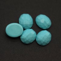 Turquoise synthétique bleue ovale à facettes plates sans ligne 16x12mm pour la fabrication de bijoux