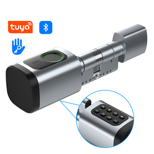 Electronic Keyless Cylinder Fingerprint Door <b>Lock</b> Entry Card Code APP Ttlock Tuya Adjustable <b>Smart</b> Cylinder <b>Lock</b> - Product Image 4