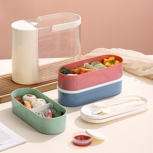 Boîte à lunch portable à trois étages pour aliments, desserts, salades de fruits, camping, pique-nique - Product Image 3