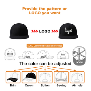 नई फैशन शैली 6 पैनल कस्टम कढ़ाई लोगो क्लासिक स्नैपबैक कैप ट्रेंडी फ्लैट-ब्रिम कैप हिप-हॉप टोपी - Product Image 4