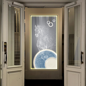 Роскошный домашний декор, Картина на холсте с изображением бегущей лошади, Хрустальный фарфор для гостиной, настенное искусство со светодиодными лампами - Product Image 1