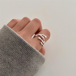 <span class=keywords><strong>Anelli</strong></span> di rami irregolari <span class=keywords><strong>in</strong></span> <span class=keywords><strong>argento</strong></span> Sterling 925 dal Design speciale per regali di gioielli per feste per ragazze - Product Image 2