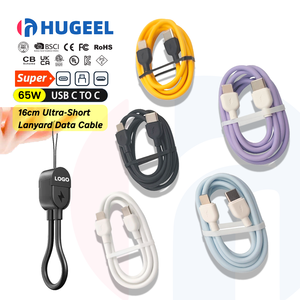 3A 65 Wát nylon bện ngân hàng điện Cáp 16cm Loại C nhanh chóng sạc dữ liệu Crossbody điện thoại thông minh dây buộc tinh khiết Đồng di động điện thoại di động - Product Image 1