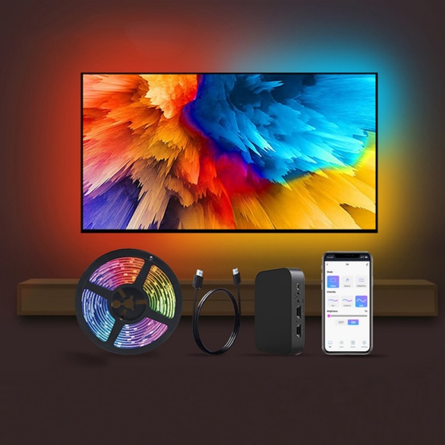 TV Sync Light Strip Immersion Gaming Light RGBIC Dream Screen Led Fancy Sync Box Lights TV Backlight Strip