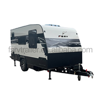 Caravane de voyage de luxe tout-terrain semi-professionnelle en aluminium de haute qualité pour le camping en plein air avec salle de bain et système de charge solaire 200W