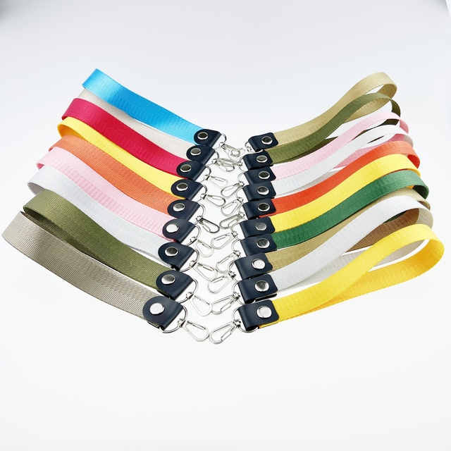Custom Eco-Friendly Durable Short Thick Nylon Webbing Wristlet Strap Wrist Lanyards Keychain Metal Hook for Keys Camera Phone