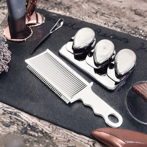 Erkek hassas konumlandırma düz üst yağ itme kesme saç kesme tarağı dışbükey kenar inç kafa seviyesi kürek ortak tarak - Product Image 3