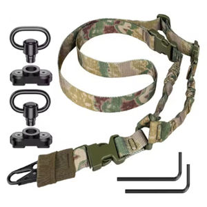 2 Point Tactical Sling Kit with QD Swivels Heavy Duty Nylon <b>Bungee</b> Strap with Quick Release Buckle for Equipment Carrying - Product Image 4