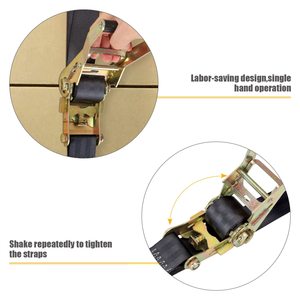 <span class=keywords><strong>2</strong></span>-inch nhựa xử lý Ratchet Tie-down cho xe tải dễ dàng vận chuyển hàng hóa vòng lặp mềm lashing Polyester dây đeo vành đai j-hooks 10m - Product Image 5