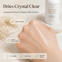 Peau d'entraînement PMU imperméable, jetable, souple, transparente, écologique, en gel, avec logo personnalisé pour maquillage permanent