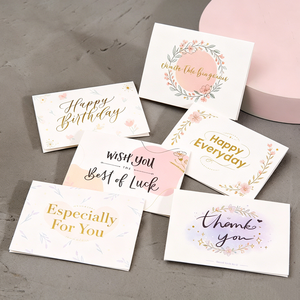 Custom Foil Stamped <b>Handmade</b> Thank You Cards Floral <b>Paper</b> Greeting Cards for Wedding Party Gift - Product Image 4