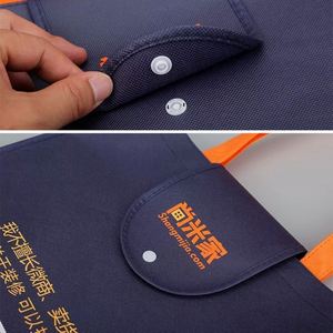 Sac de courses réutilisable et pliable personnalisé avec logo, faible MOQ, pour supermarché, sac fourre-tout non tissé avec pochette - Product Image 2