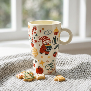 Mug en céramique de Noël de 450 ml - Réutilisable, compatible micro-ondes, cadeau pour les boissons chaudes - Product Image 3