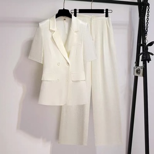 Vêtements pour femmes transfrontaliers Europe-Amérique, Nouvelle collection Printemps 2026, Ensemble élégant : Veste de costume cintrée à la taille et pantalon taille haute - Product Image 2