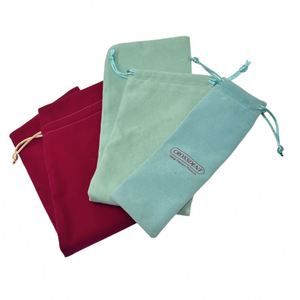 Pochette en velours recyclable personnalisable avec logo, petites pochettes en velours pour bijoux, sac en velours noir - Product Image 5