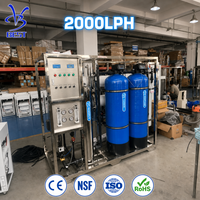 Système de purification d'eau par osmose inverse 2 M3/H, équipement commercial complet de 2000 LPH pour la production de petites bouteilles d'eau