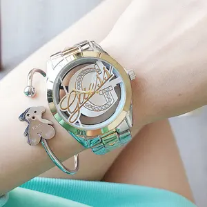 Time orologio-Reloj de pulsera de cuarzo para chica, reloj de lujo popular con diseño de esqueleto, con logotipo impreso, para el Día de San Valentín