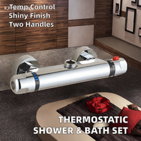 Robinet de douche ensemble thermostatique en laiton mural salle de bain baignoire mitigeur fabricant direct avec jet de pluie doux