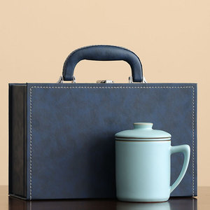 Taza de Cerámica con Tapa Resistente al Calor, Estilo Chino Tradicional, Regalo Empresarial, Uso en Oficina, Recuerdo para Personas Mayores, Reunión Anual - Product Image 2