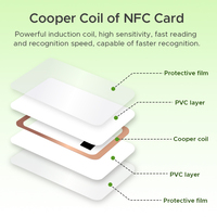 Auf Lager NFC215 Chip PVC Weiße Blanko-Karte CR80 13,56MHz Bedruckbare RFID NFC Smart Card