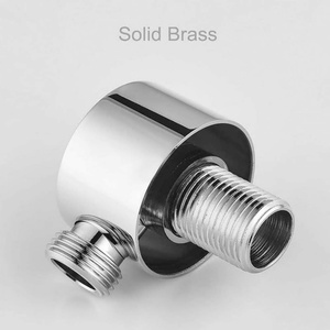 Wall Supply Elbow Adapter Brass Round Wall Mount Shower Hose Connector Drop Union Water Outlet for Handheld <b>Hand</b> Shower - Product Image 3