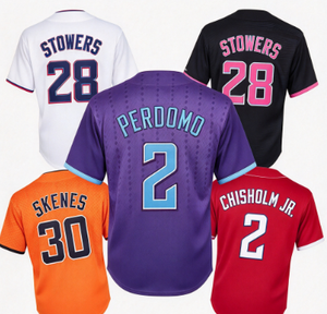 Camiseta de Béisbol # 2 Perdomo Chisholm Jr. # 28 Stowers # 30 Camisetas Deportivas Cosidas para Hombre Skenes - Product Image 1