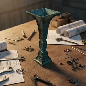 Gobelet à vin chinois ancien, artisanat en laiton, modèle 3D, moulage métallique avec gravure d'ange pour décoration <span class=keywords><strong>de</strong></span> Noël - Product Image 4