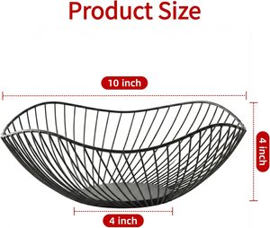 Cestino per Frutta in Metallo con Design a Onde, Ciotola Decorativa per Frutta da Cucina, Contenitore per Pane, Verdure e Snack - Product Image 2