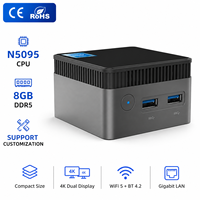Mini PC N5095 con Soporte de Envío DDP y Personalización, 8GB DDR5, Computadora de Escritorio con Windows 11 Pro, Pantalla Dual 4K, para Oficina, Hogar y Negocios