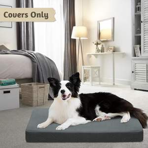 Funda Lavable e Impermeable para Cama de Perro SOFTOWN, Repuesto para Perros y Gatos, Solo Funda (Gris 36x27x6 Pulgadas, Uso Interior en Todas las Estaciones) - Product Image 2