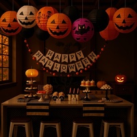 Lanterne en papier citrouille d'Halloween, fantôme, chauve-souris, chat – Décorations de fête DIY pour les festivals et le Qixi Festival