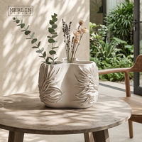 Vase artisanal Merlin Living en porcelaine blanche, vase en carrelage, vase en céramique moderne pour la décoration de la maison, fabrication de la fabrique de céramique de Chaozhou
