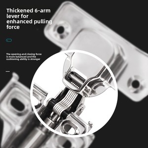 Short-arm Narrow Side Plate <strong>American</strong> Stainless Steel Soft Closing Hydraulic Buffer <strong>Hinge</strong> 16-22mm Door Thickness Modern Design - Product Image 2