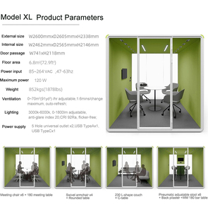 Cabinas Acústicas para Oficina, Tamaño XL, Reducción de Ruido, para Reuniones Comerciales, Fáciles de Montar, en Oferta - Product Image 2