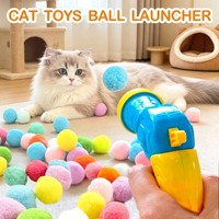 Ensemble de lanceur de balles en peluche pour chat, 31 pièces, comprenant 1 pistolet lanceur, adapté aux chats adultes d'intérieur lasse et aux chatons adorables