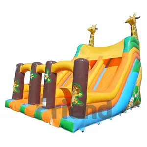 commercial inflatable slide, newest design giraffe bouncy slides jungle games,factory supplier inflatable slides