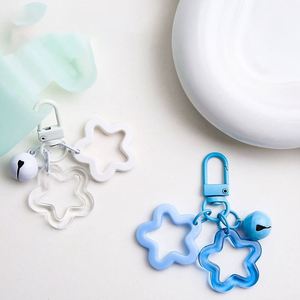 Promotion : Porte-clés Mini Clochette Étoile en Gelée Mignonne, Breloque Pentagramme en Acrylique Couleur Bonbon Fantaisie Kawaii, Accessoires de Porte-clés - Product Image 3