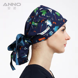 Gorro Quirúrgico Médico Unisex Más Vendido, Gorro de Enfermera con Cinta de Seda y Botón, Diseño Estampado en Tela, Camisetas - Product Image 3