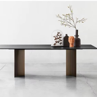 Dalle de roche italienne minimaliste rectangle lumière moderne luxe haut de gamme ensemble table à manger et chaises meubles de salle à manger